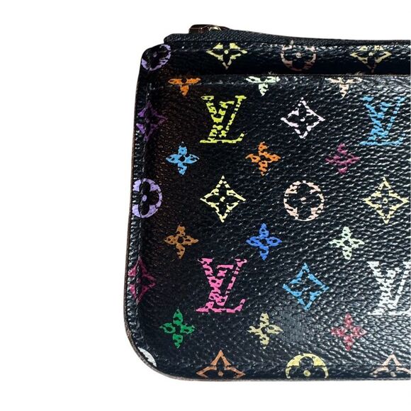 Auth Vintage Louis Vuitton 33 Multicolor Murakami LV Keychain Black Pouch - Picture 8 of 12